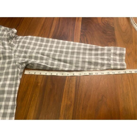 Billy Reid Men's Gray & White Gingham Cotton Standard Button Down Shirt XL - Picture 4 of 7